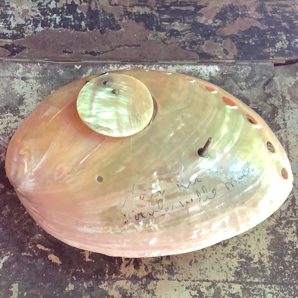 Antique / Vintage Mother of Pearl Abalone Ink Well - Picture 11 of 11